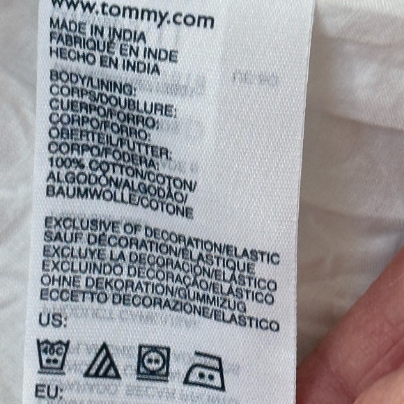 Tommy Hilfiger Surplice Top Smocked Back Collared Sleeveless Lined Cotton Dress - Picture 10 of 12